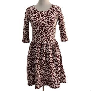Maison Jules 3/4 Sleeve Leopard Print Dress